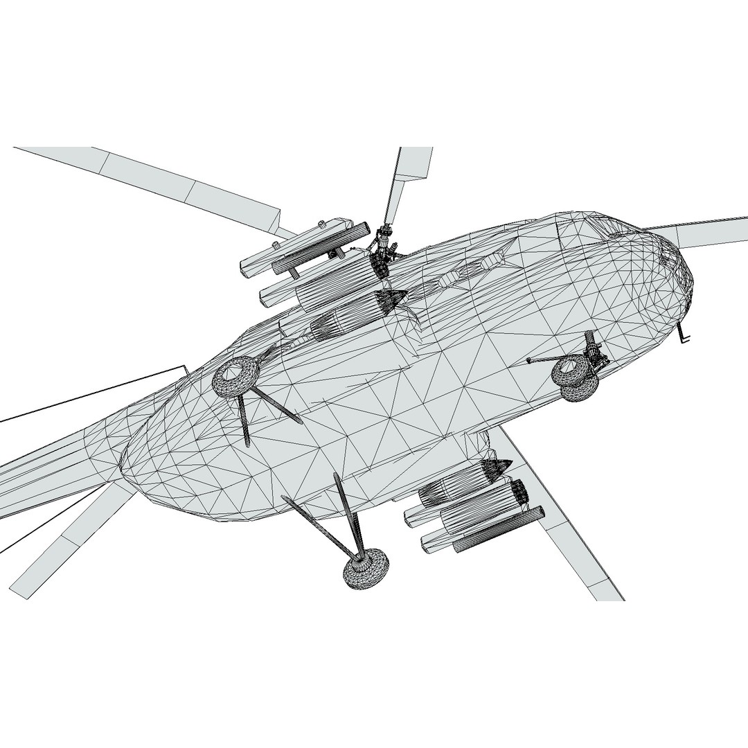 Soviet Military Transport Helicopter 3D Model – Low Poly Game Asset, FBX - View 18