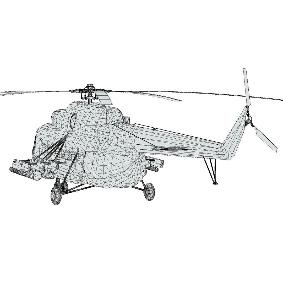Soviet Military Transport Helicopter 3D Model – Low Poly Game Asset, FBX - View 20