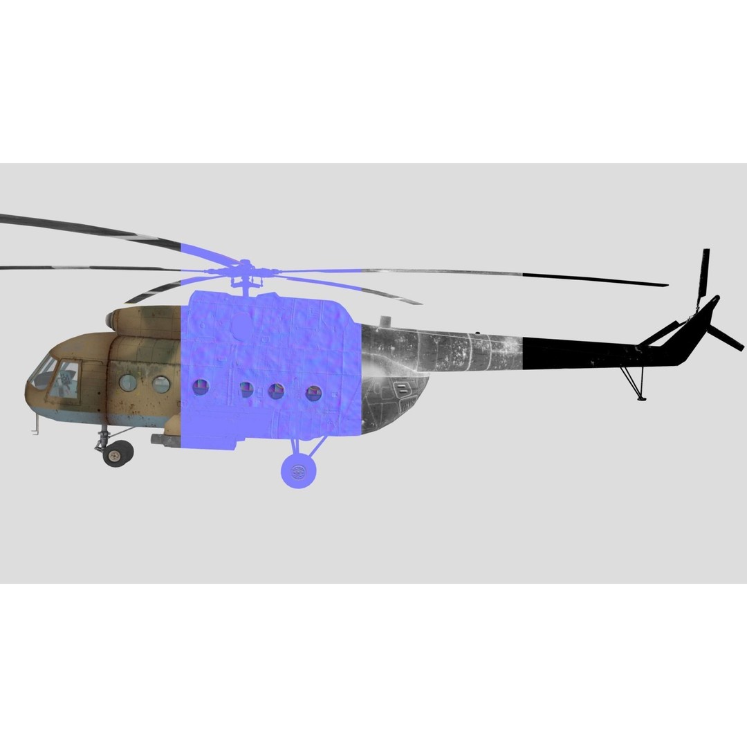 Soviet Military Transport Helicopter 3D Model – Low Poly Game Asset, FBX - View 22