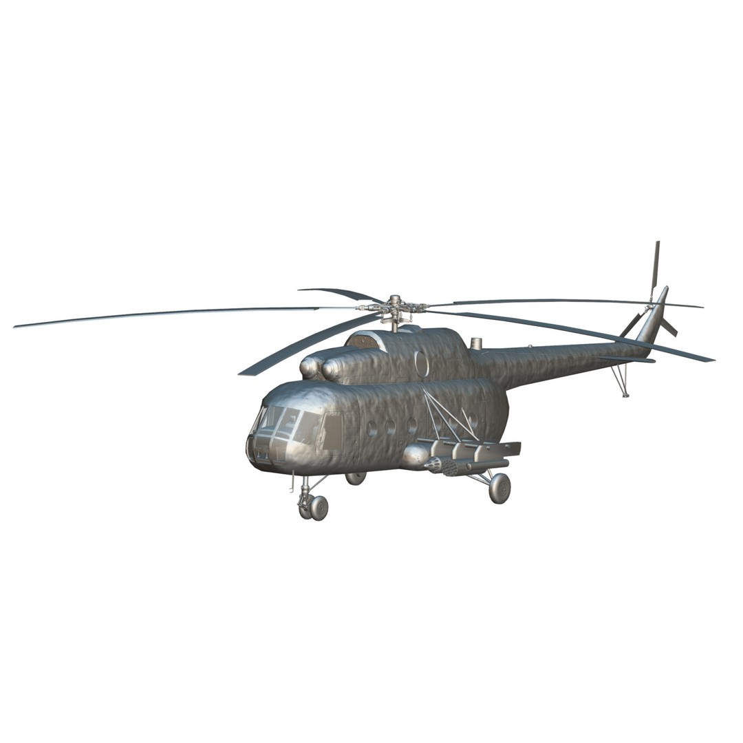 Soviet Military Transport Helicopter 3D Model – Low Poly Game Asset, FBX - View 24