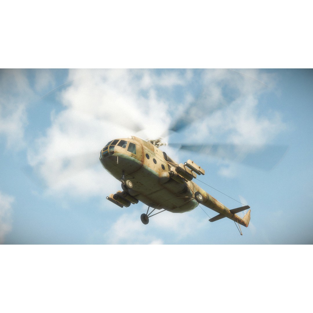 Soviet Military Transport Helicopter 3D Model – Low Poly Game Asset, FBX - View 5