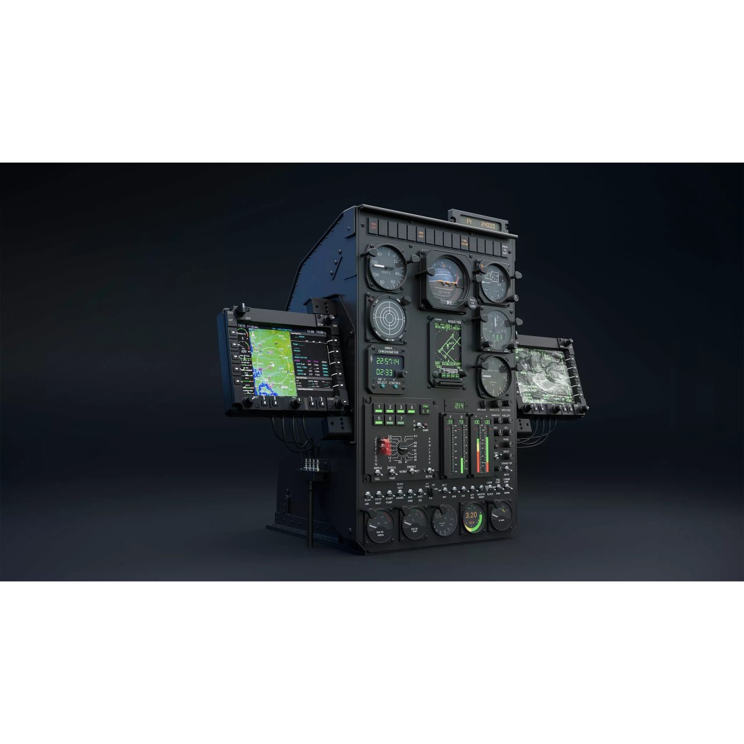 AH-6 Little Bird Front Instrument Panel 3D Model – High Poly CAD Asset, Blender, FBX - View 2