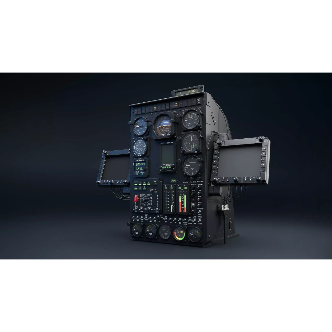 AH-6 Little Bird Front Instrument Panel 3D Model – High Poly CAD Asset, Blender, FBX - View 4