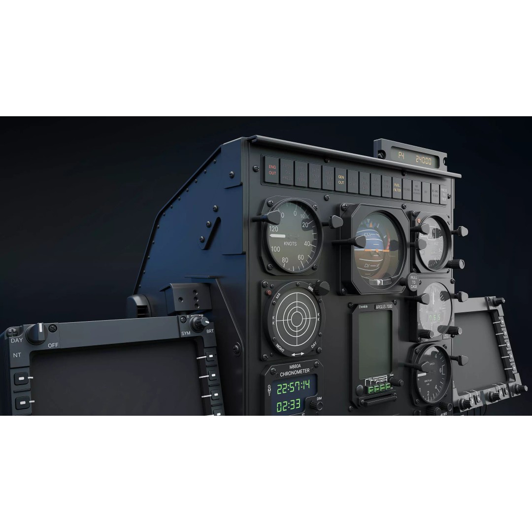 AH-6 Little Bird Front Instrument Panel 3D Model – High Poly CAD Asset, Blender, FBX - View 5