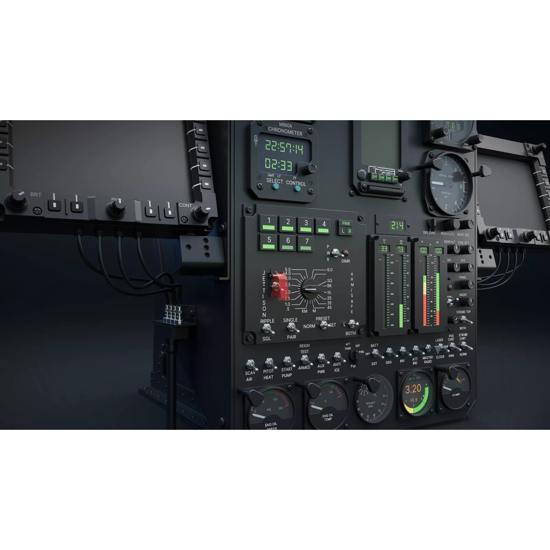 AH-6 Little Bird Front Instrument Panel 3D Model – High Poly CAD Asset, Blender, FBX - View 6