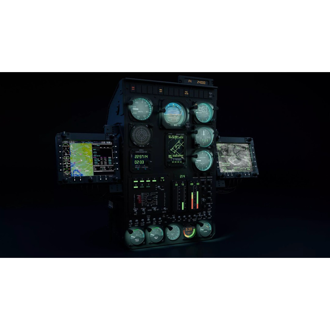 AH-6 Little Bird Front Instrument Panel 3D Model – High Poly CAD Asset, Blender, FBX - View 7