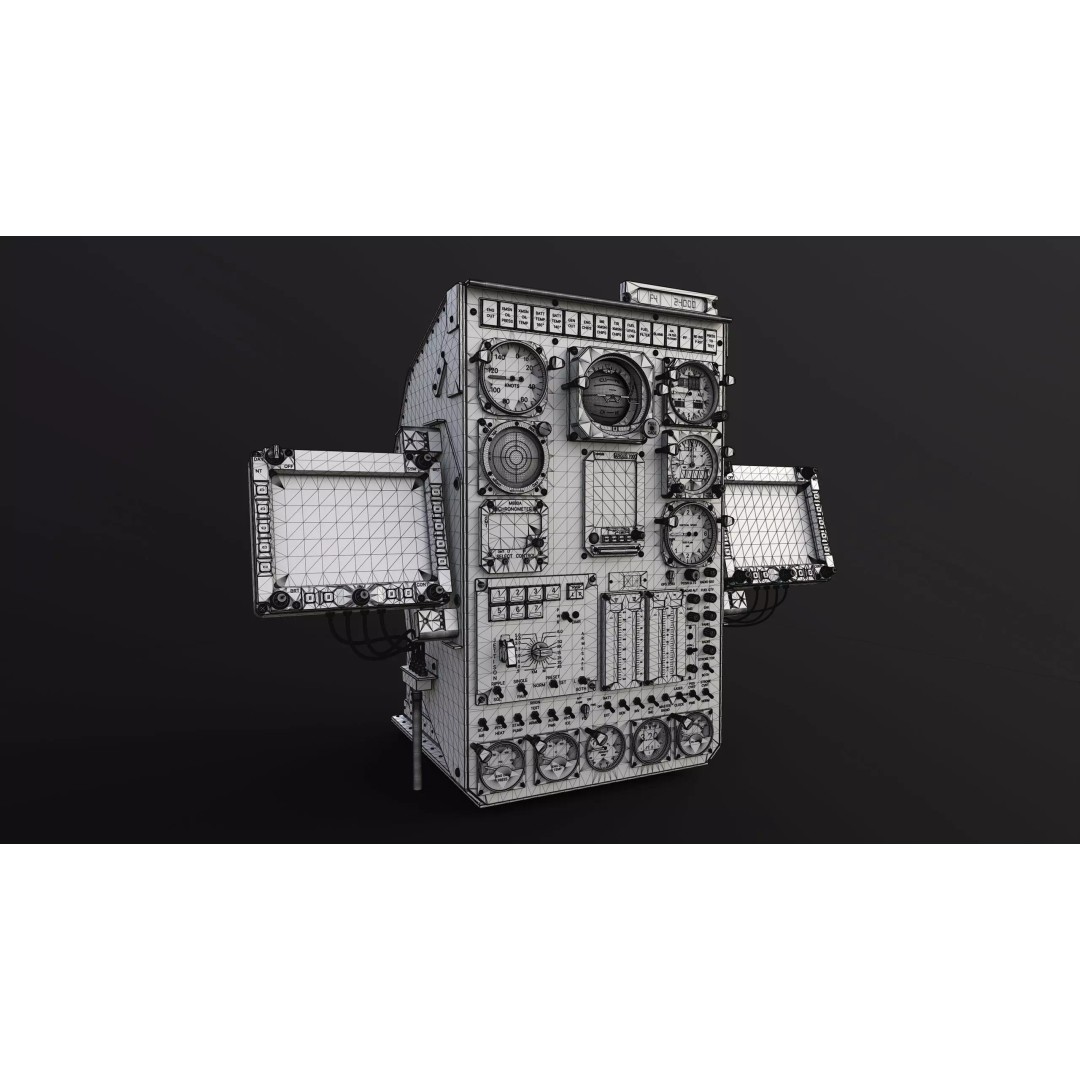 AH-6 Little Bird Front Instrument Panel 3D Model – High Poly CAD Asset, Blender, FBX - View 8