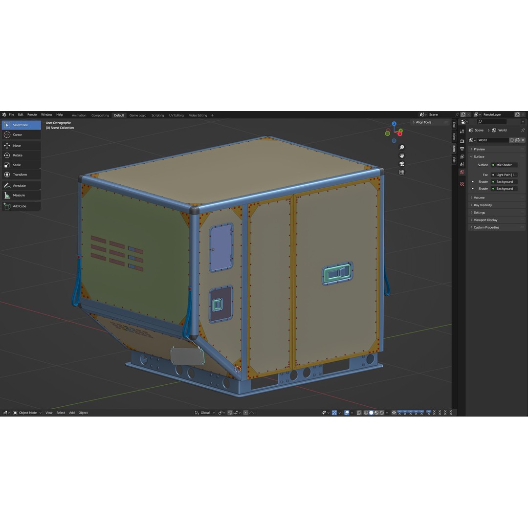 Air Cargo Container 3D Model – Detailed Industrial Asset, Blender & FBX - View 14