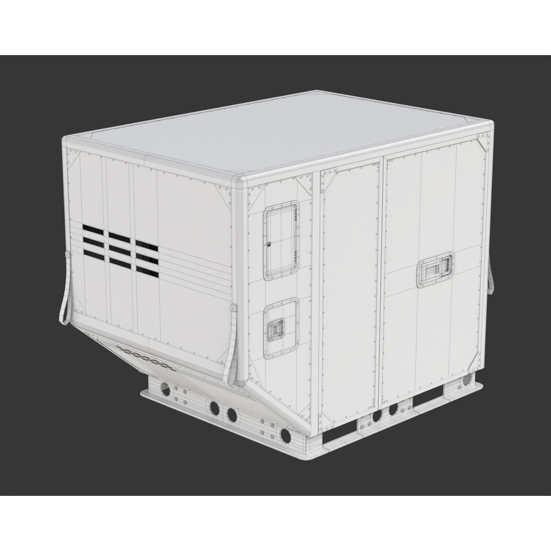 Air Cargo Container 3D Model – Detailed Industrial Asset, Blender & FBX - View 20