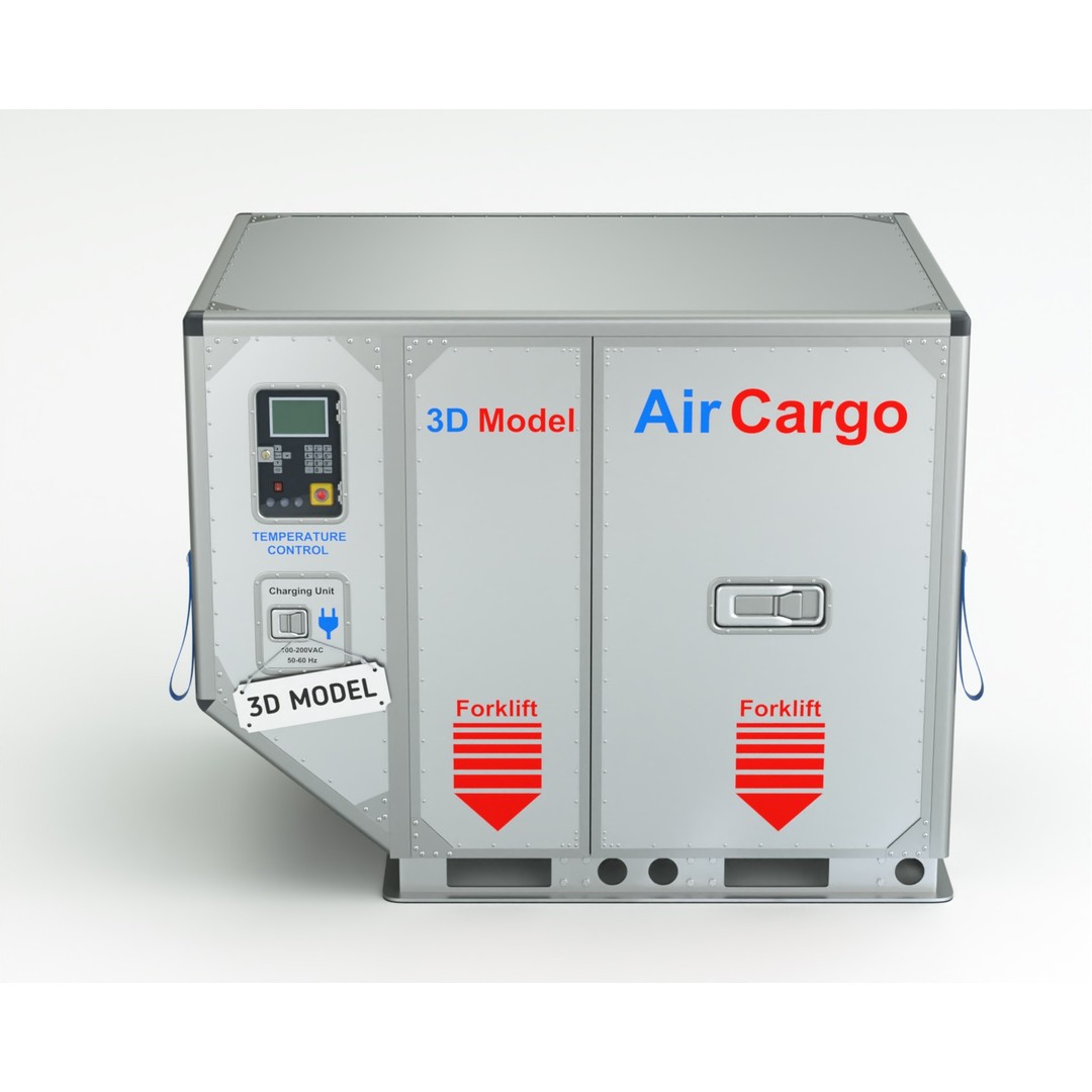 Air Cargo Container 3D Model – Detailed Industrial Asset, Blender & FBX - View 3