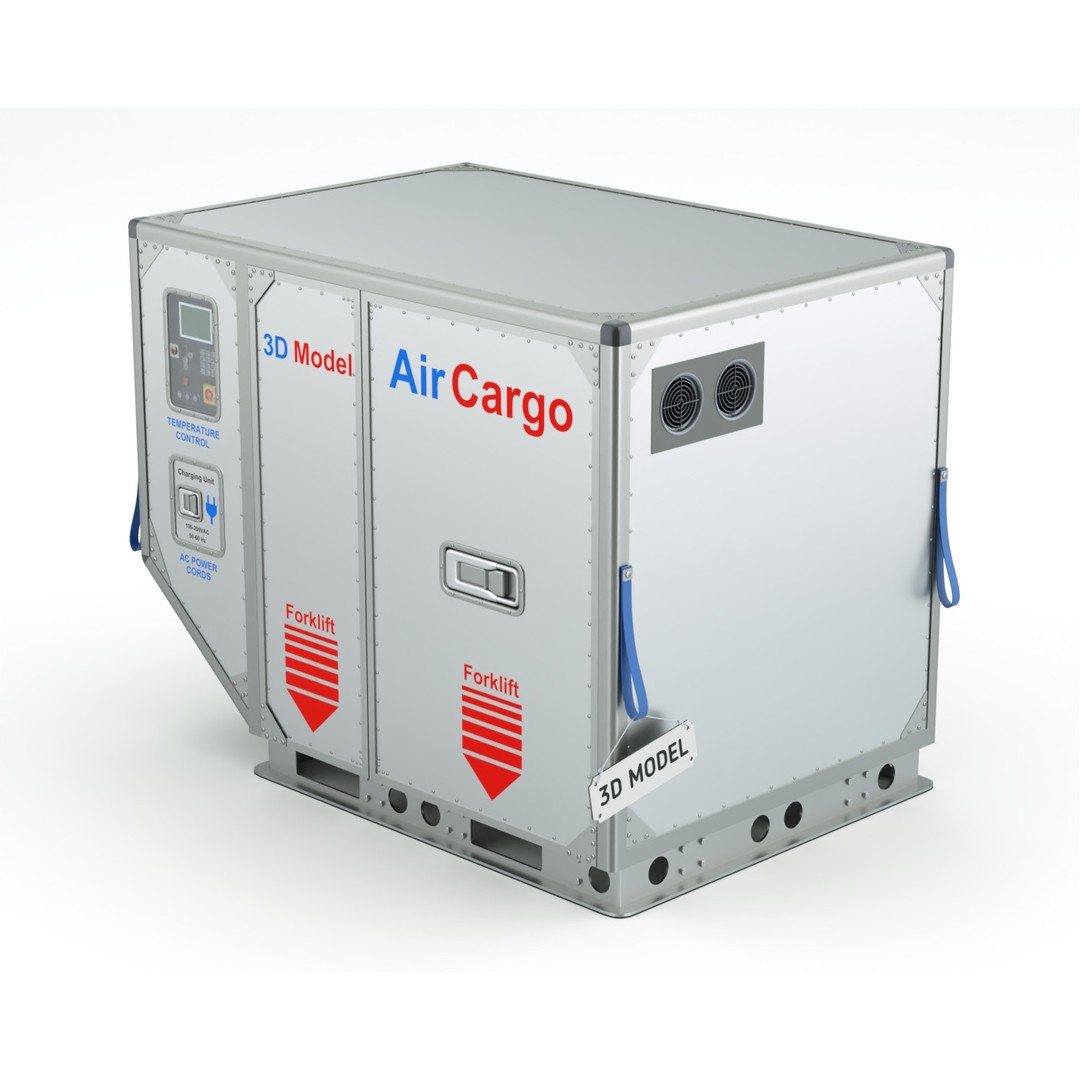 Air Cargo Container 3D Model – Detailed Industrial Asset, Blender & FBX - View 4