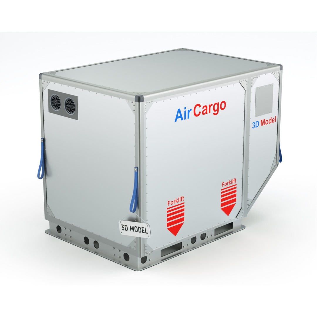 Air Cargo Container 3D Model – Detailed Industrial Asset, Blender & FBX - View 5