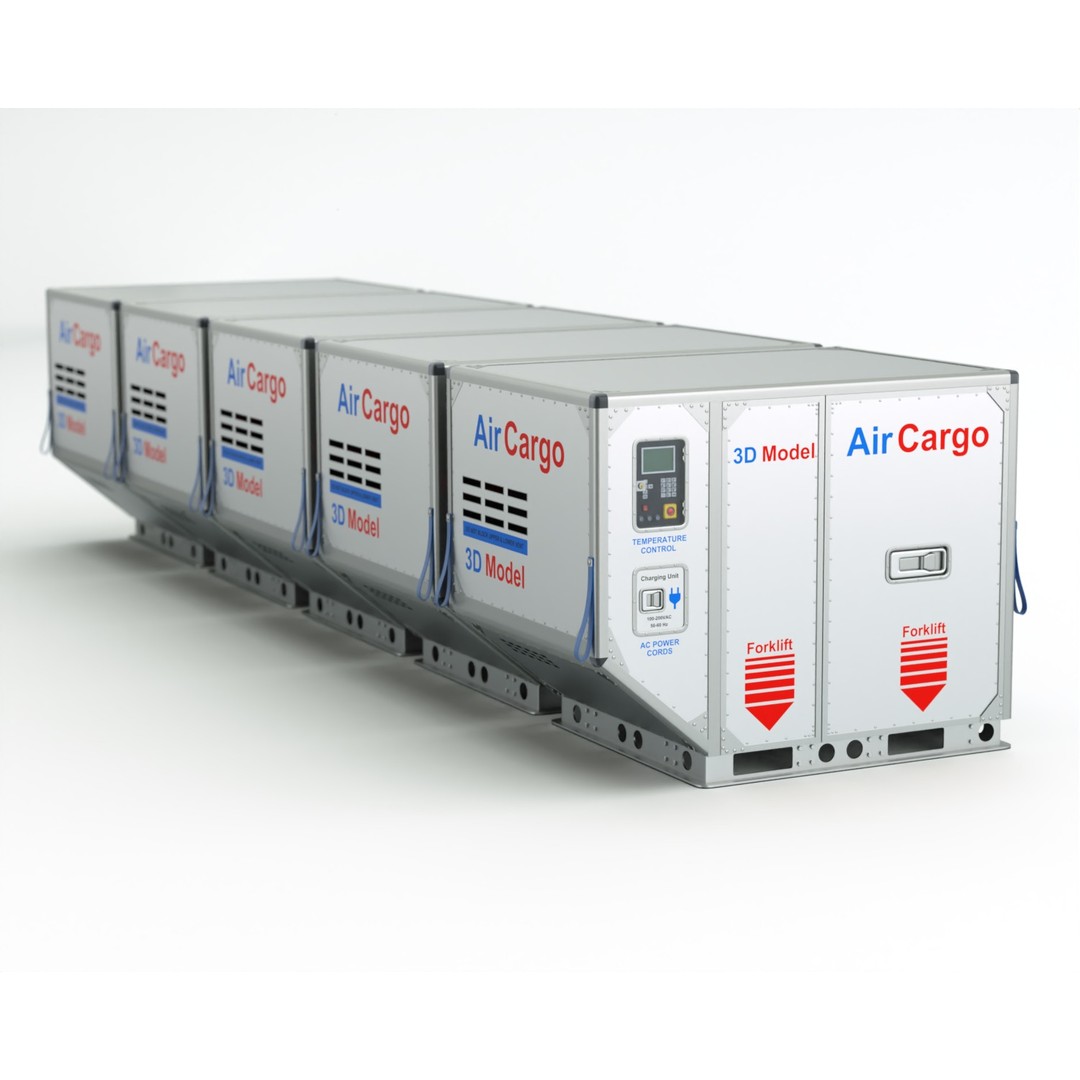 Air Cargo Container 3D Model – Detailed Industrial Asset, Blender & FBX - View 9