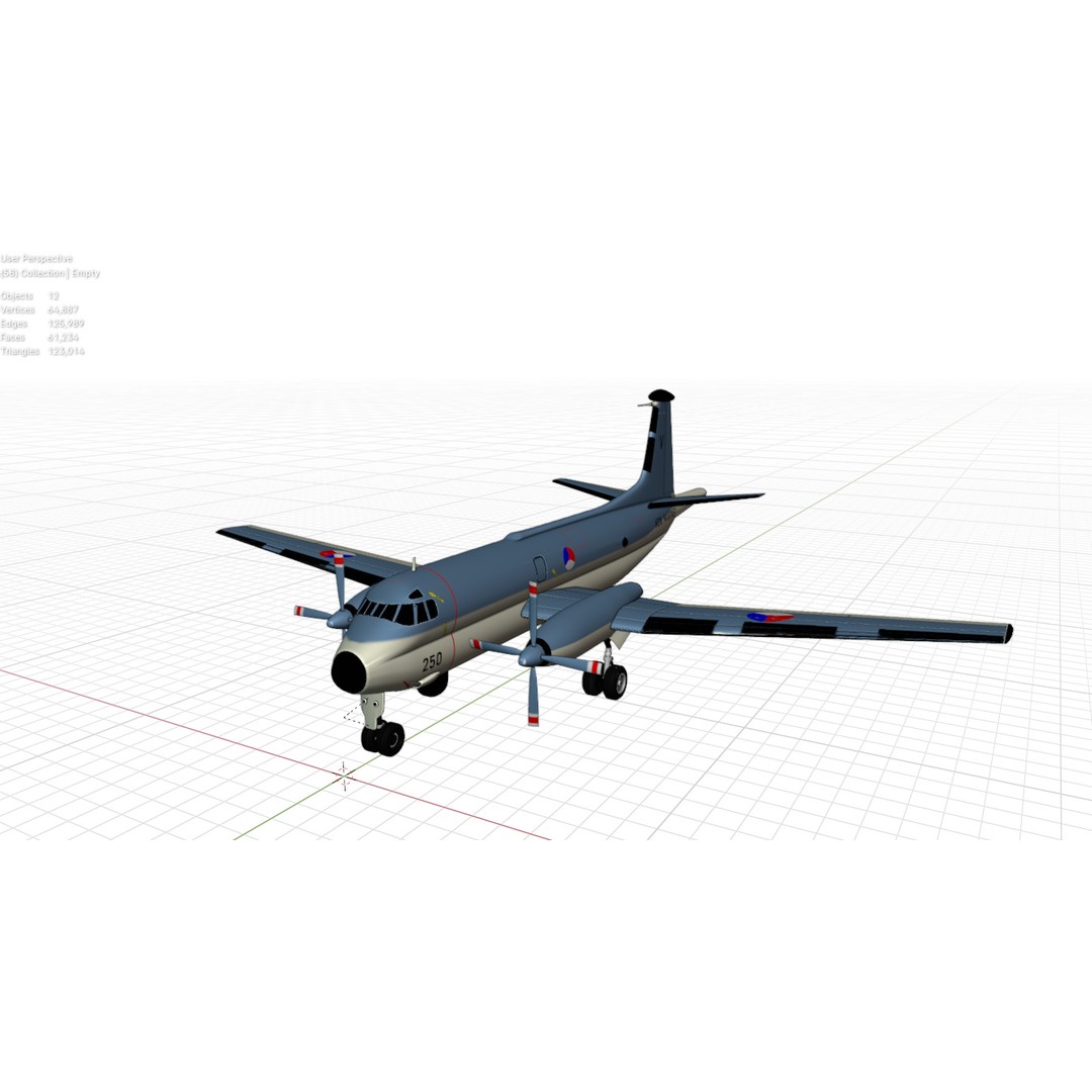 Dassault Breguet Br 1150 Atlantic 3D Model – Low-Poly Military Aircraft, FBX, OBJ - View 10