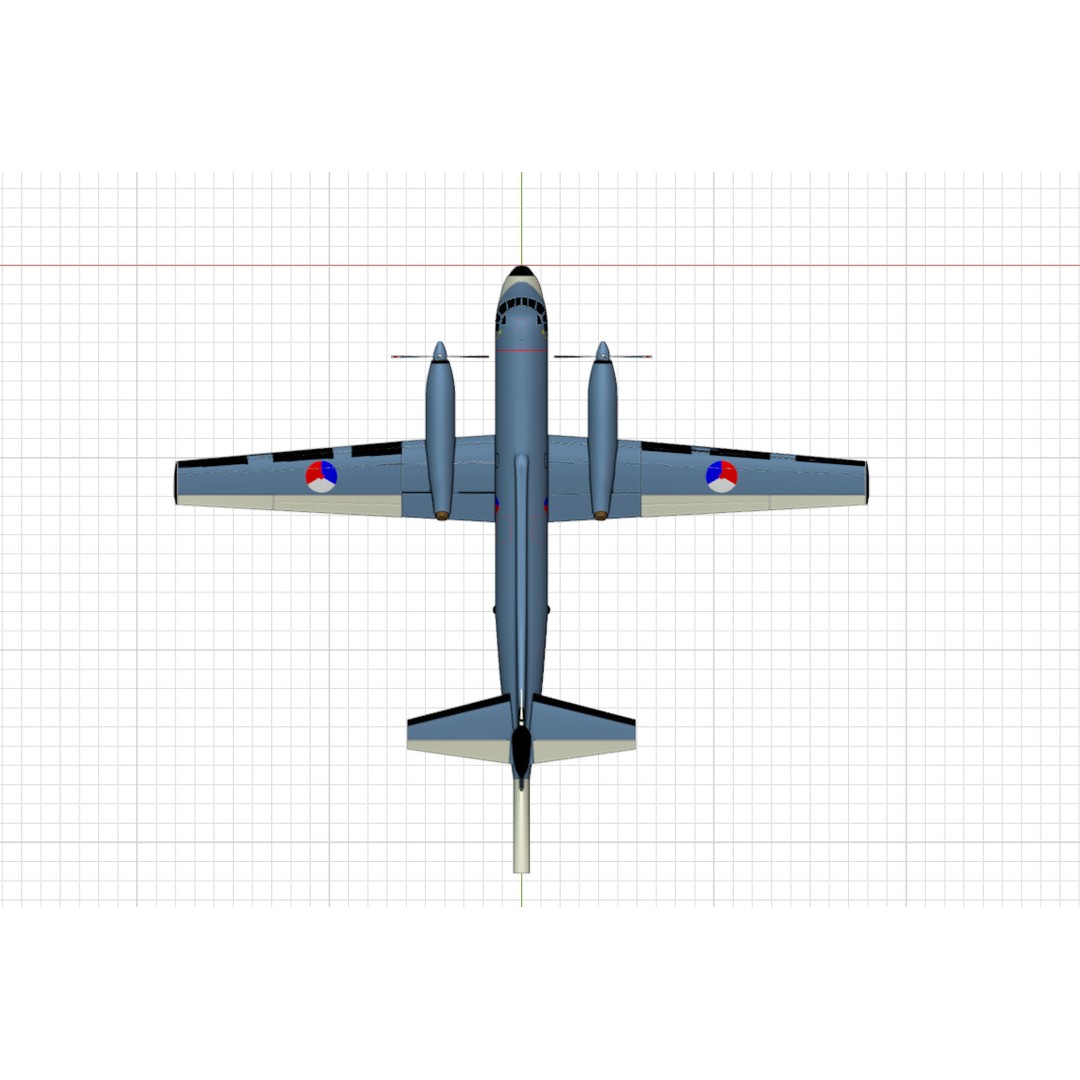 Dassault Breguet Br 1150 Atlantic 3D Model – Low-Poly Military Aircraft, FBX, OBJ - View 11