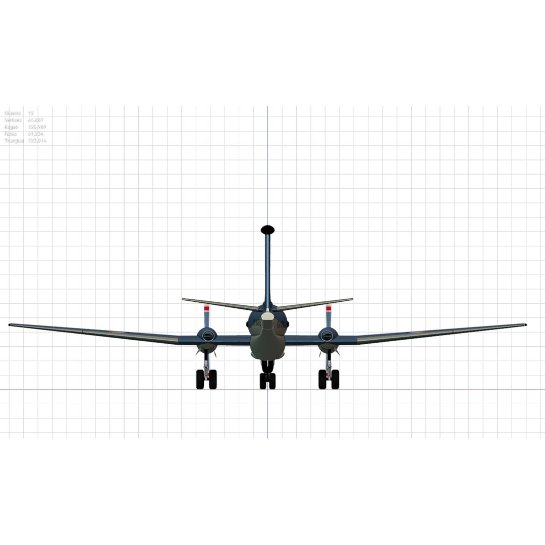 Dassault Breguet Br 1150 Atlantic 3D Model – Low-Poly Military Aircraft, FBX, OBJ - View 13