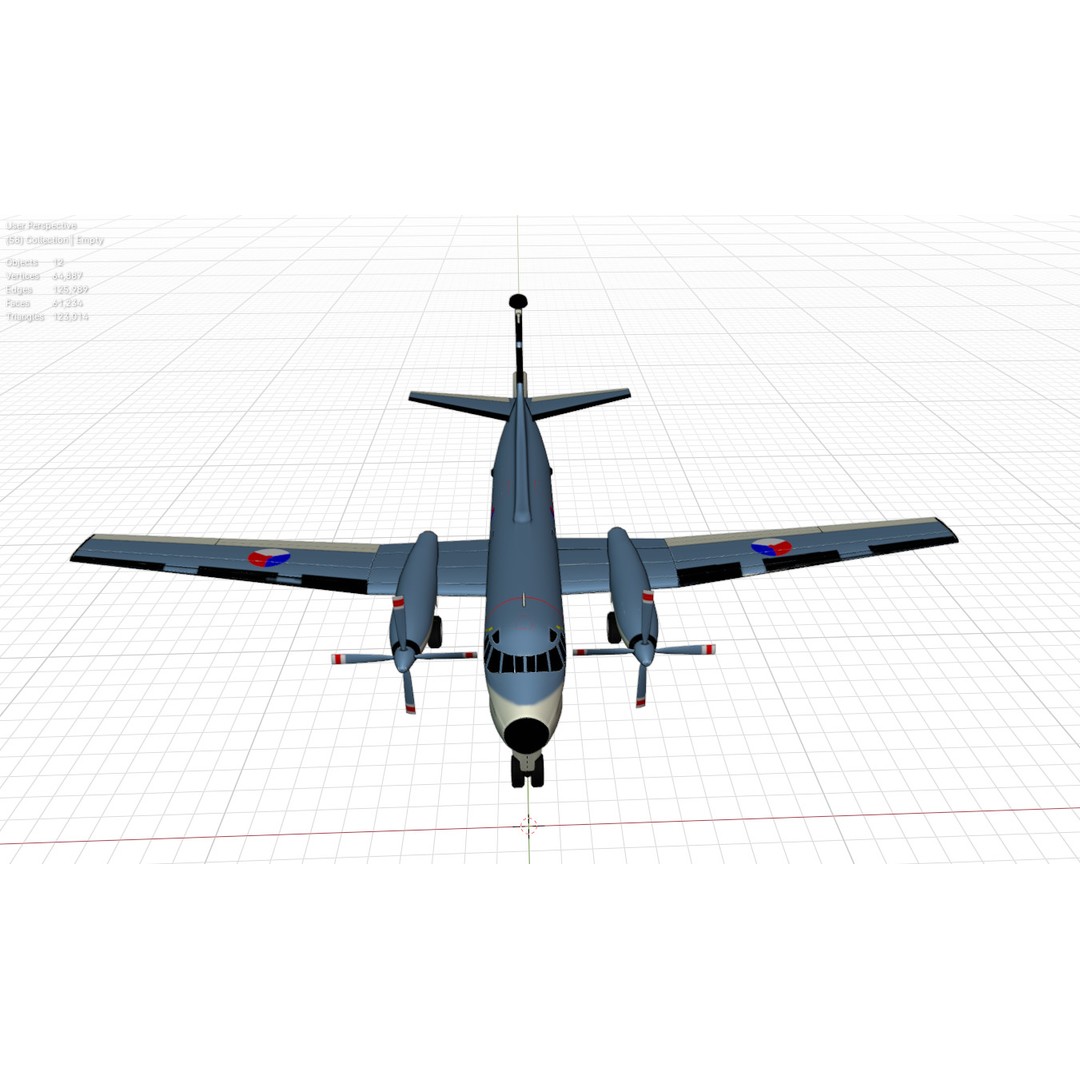 Dassault Breguet Br 1150 Atlantic 3D Model – Low-Poly Military Aircraft, FBX, OBJ - View 14