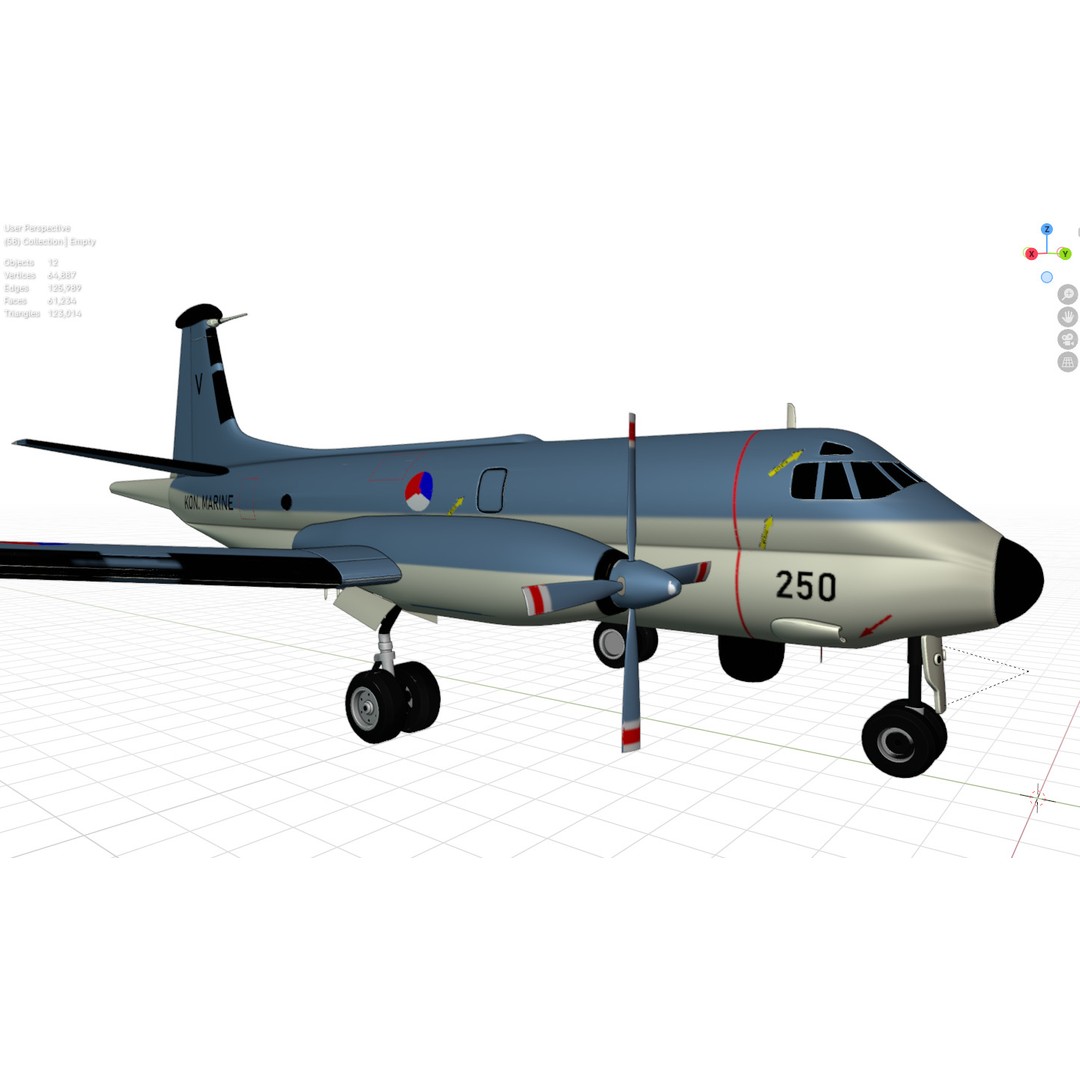 Dassault Breguet Br 1150 Atlantic 3D Model – Low-Poly Military Aircraft, FBX, OBJ - View 16