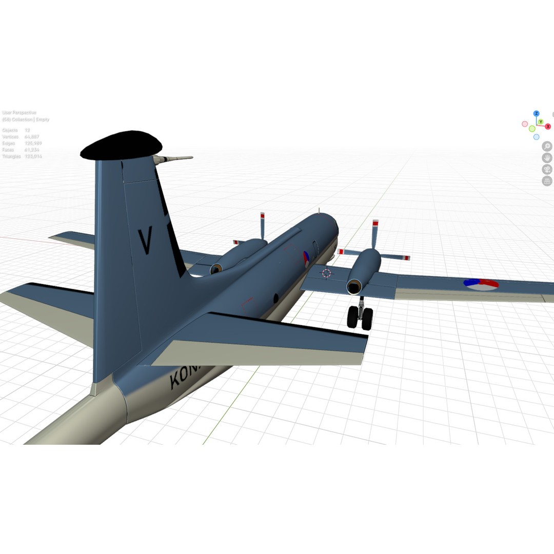 Dassault Breguet Br 1150 Atlantic 3D Model – Low-Poly Military Aircraft, FBX, OBJ - View 18