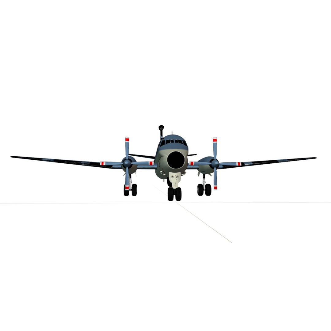 Dassault Breguet Br 1150 Atlantic 3D Model – Low-Poly Military Aircraft, FBX, OBJ - View 19