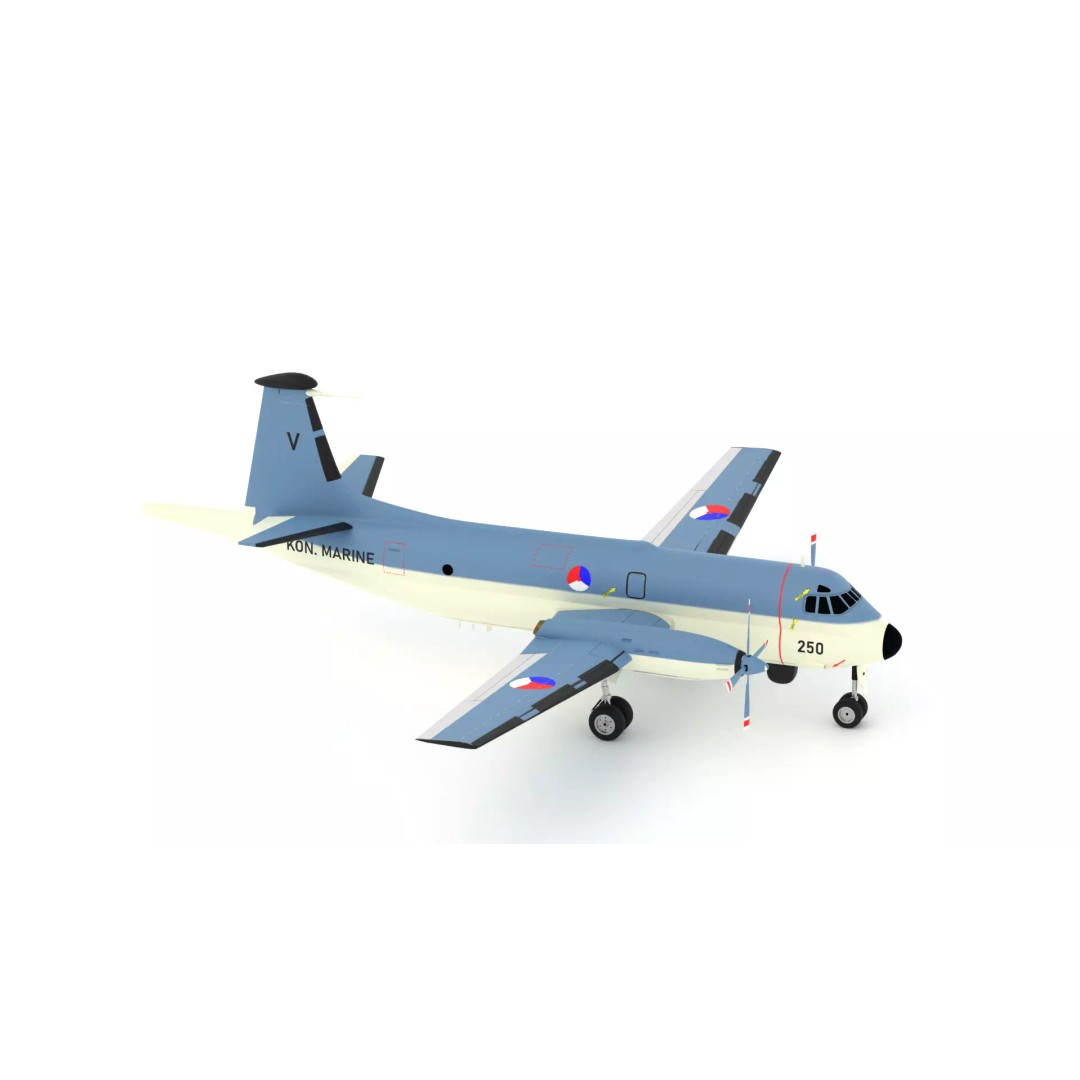 Dassault Breguet Br 1150 Atlantic 3D Model – Low-Poly Military Aircraft, FBX, OBJ - View 2