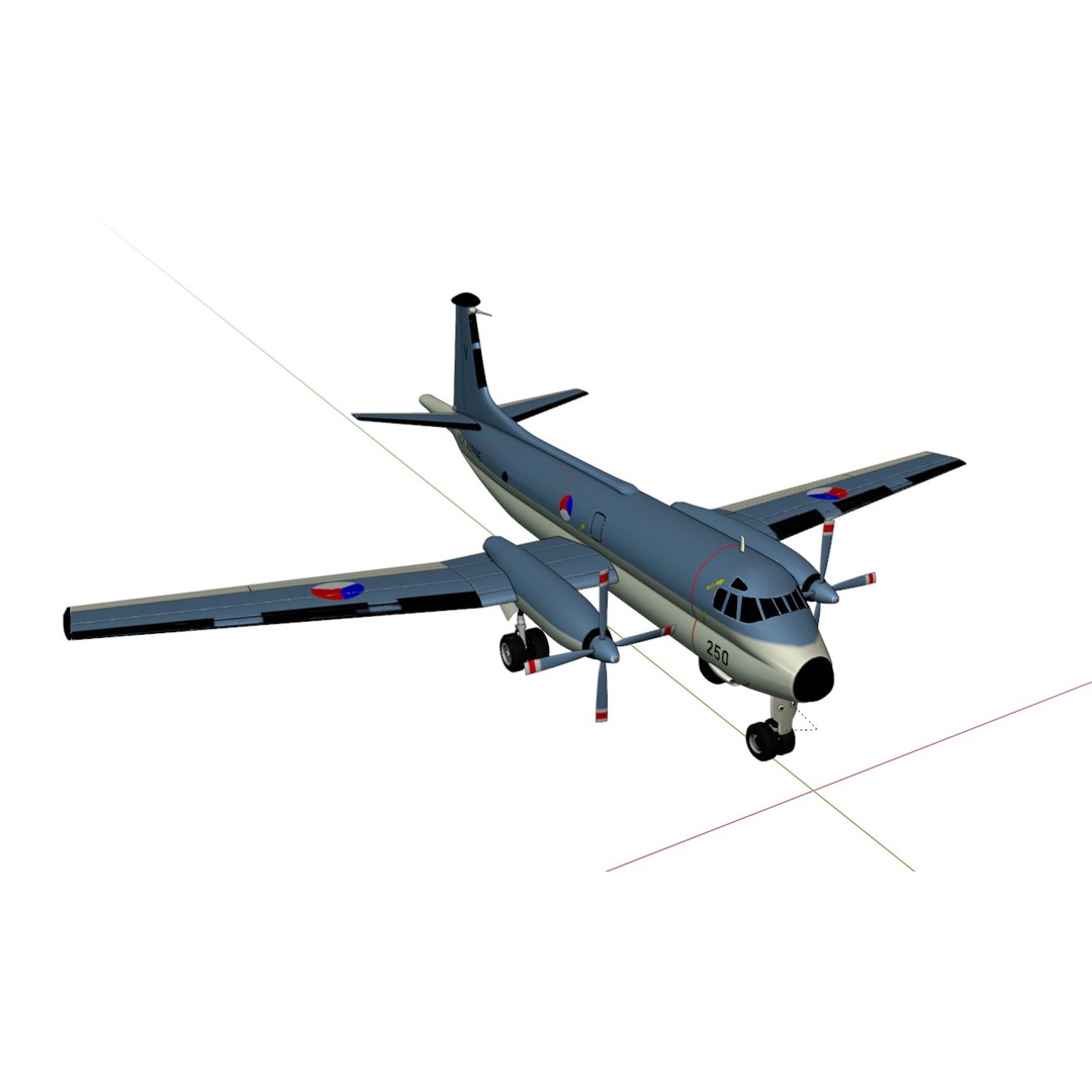 Dassault Breguet Br 1150 Atlantic 3D Model – Low-Poly Military Aircraft, FBX, OBJ - View 20