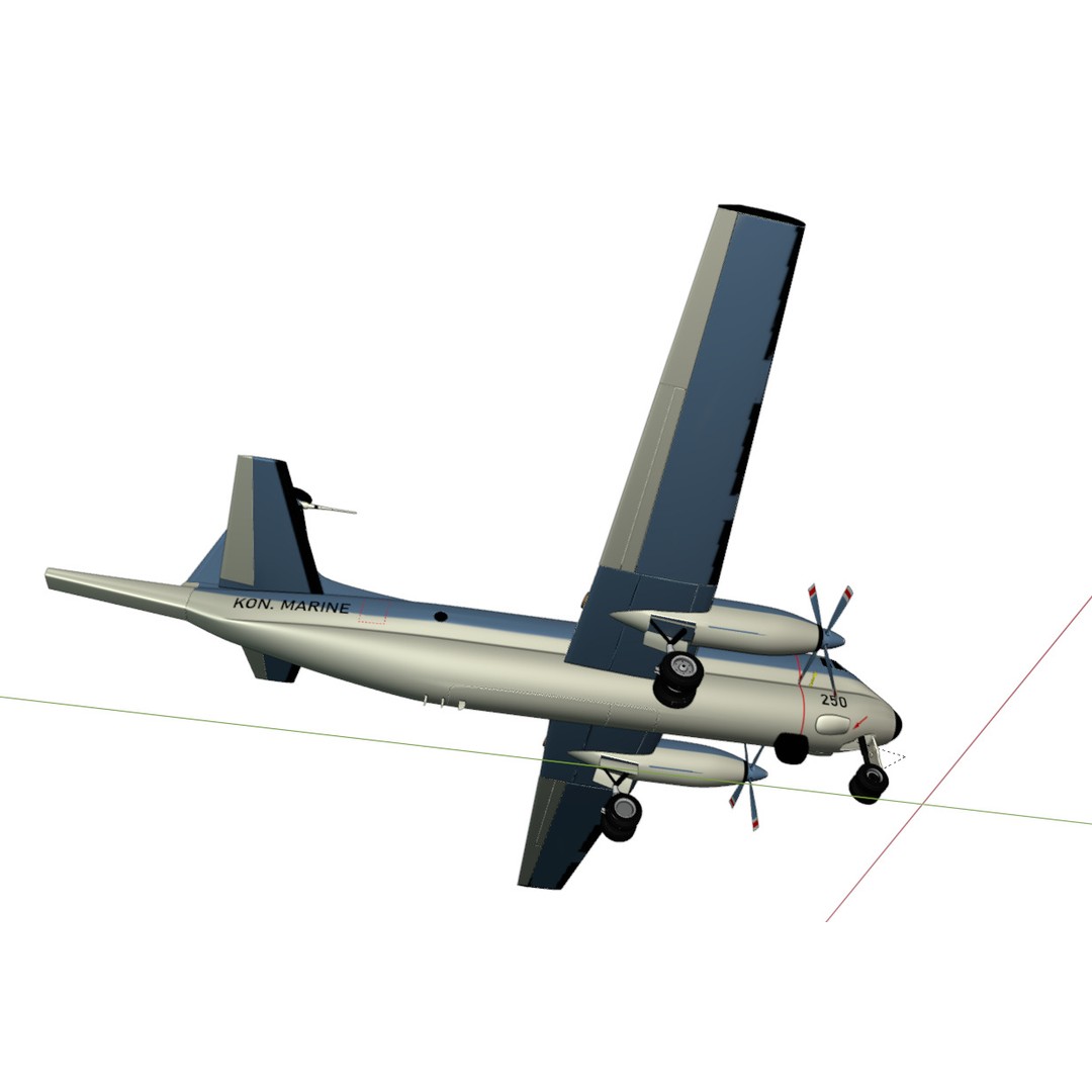 Dassault Breguet Br 1150 Atlantic 3D Model – Low-Poly Military Aircraft, FBX, OBJ - View 21