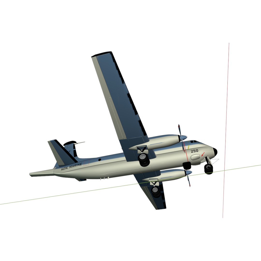 Dassault Breguet Br 1150 Atlantic 3D Model – Low-Poly Military Aircraft, FBX, OBJ - View 23