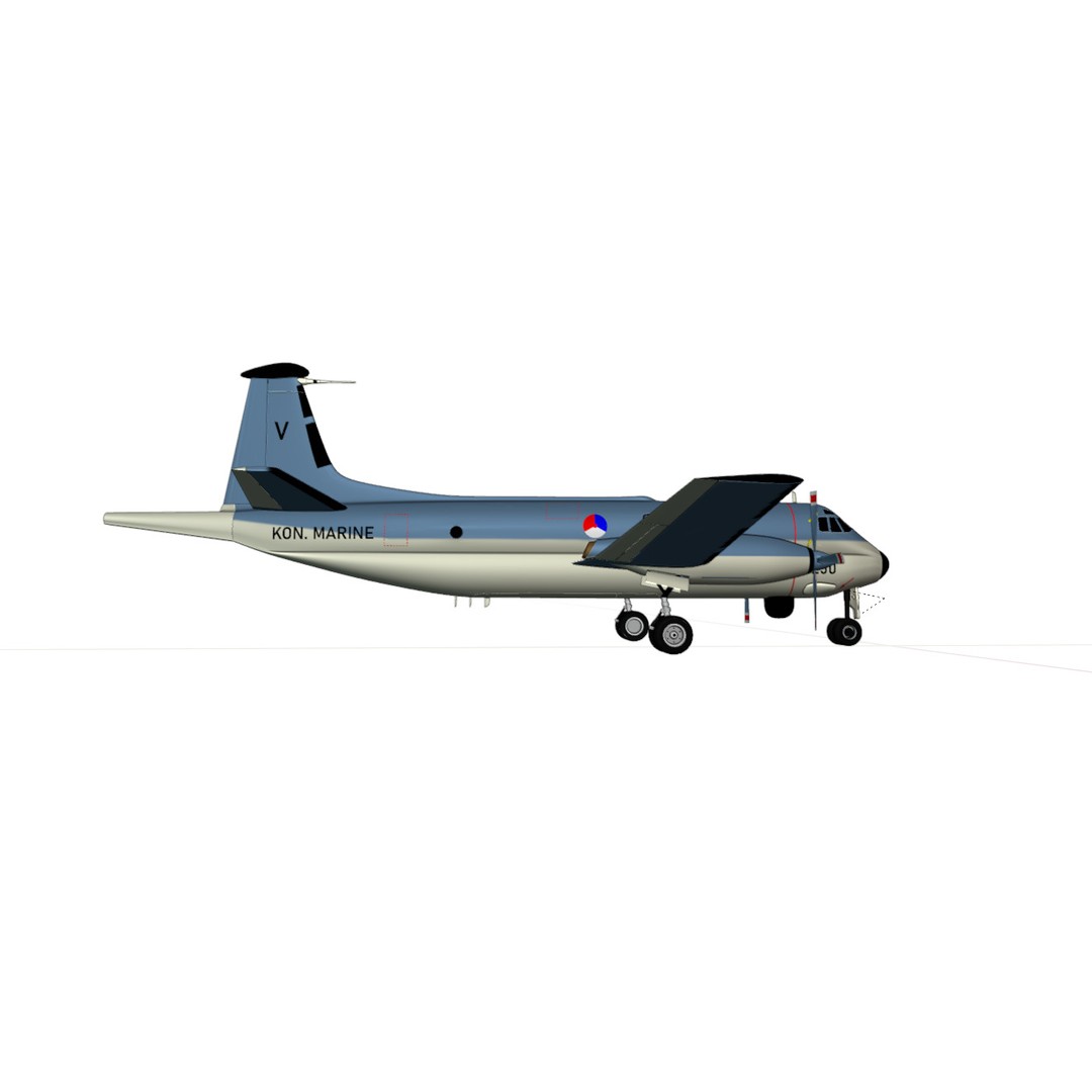 Dassault Breguet Br 1150 Atlantic 3D Model – Low-Poly Military Aircraft, FBX, OBJ - View 24