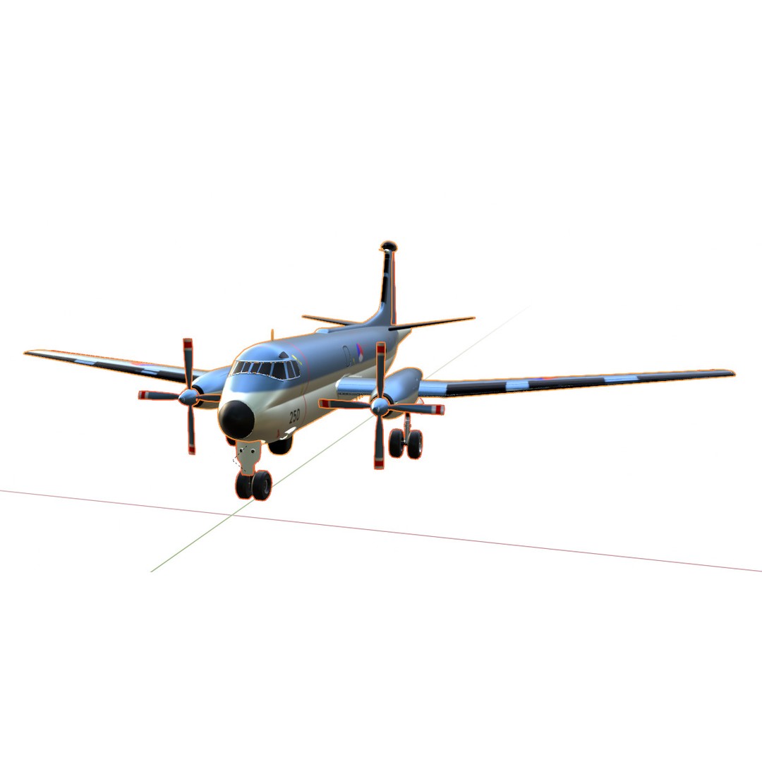 Dassault Breguet Br 1150 Atlantic 3D Model – Low-Poly Military Aircraft, FBX, OBJ - View 44