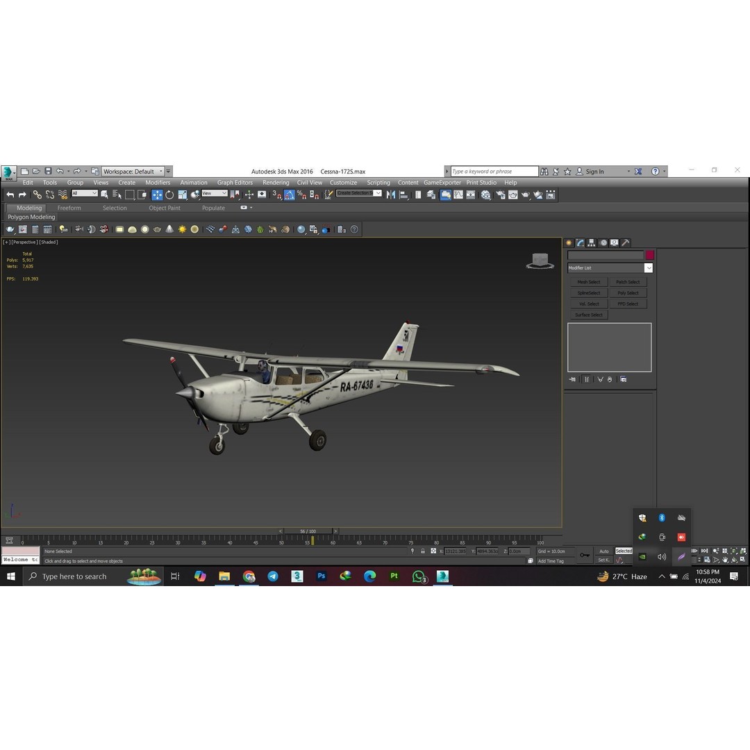 Cessna 172 3D Model – Low Poly Game Ready Aircraft, FBX, OBJ - View 11