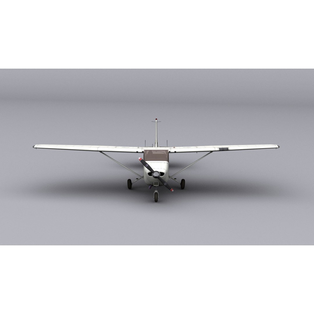 Cessna 172 3D Model – Low Poly Game Ready Aircraft, FBX, OBJ - View 5