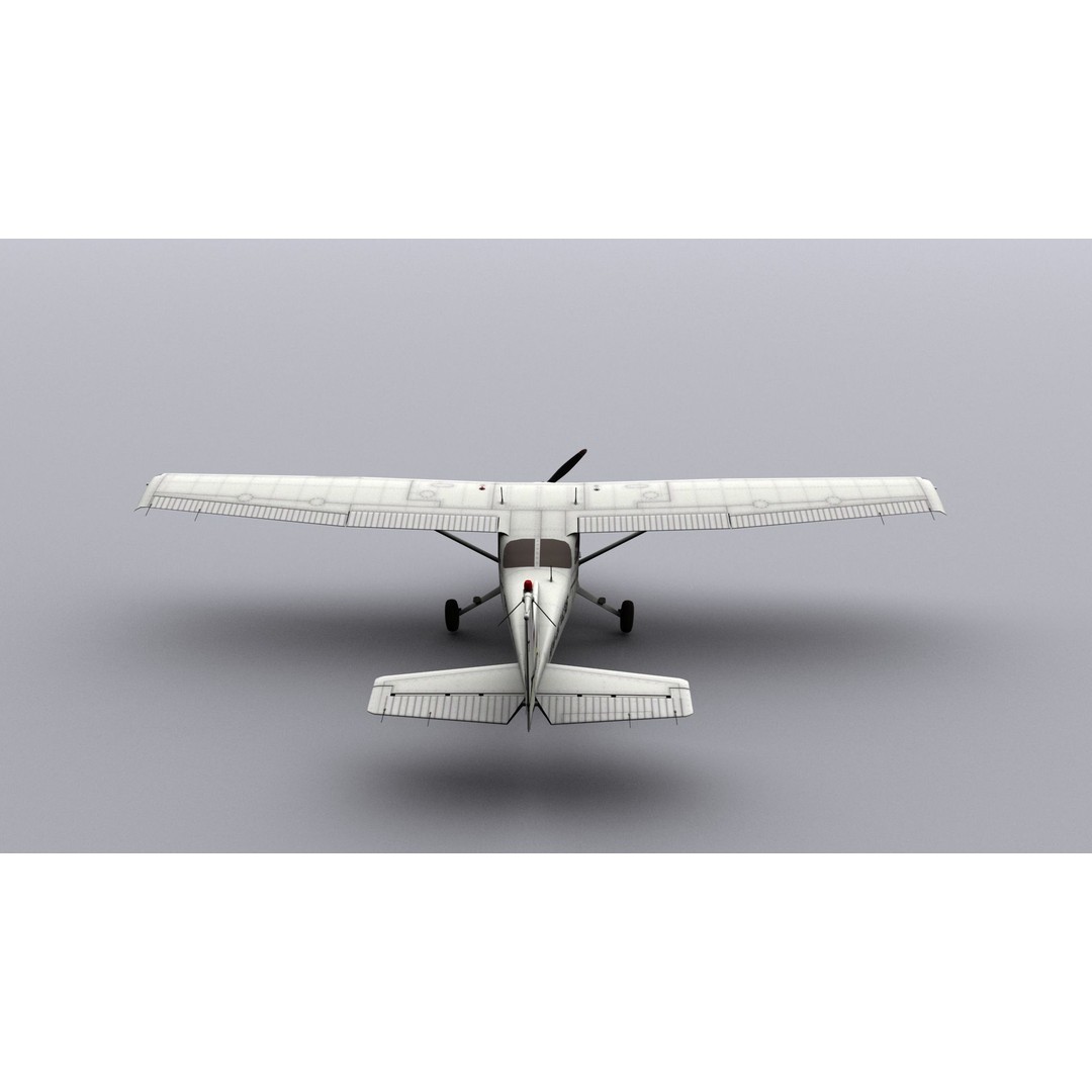 Cessna 172 3D Model – Low Poly Game Ready Aircraft, FBX, OBJ - View 6