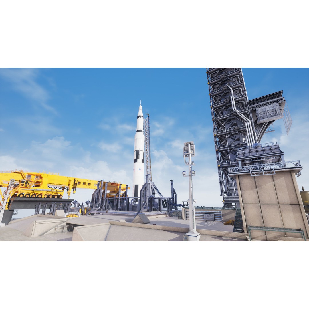 US Rocket Launch 3D Model – Low Poly PBR Environment, FBX