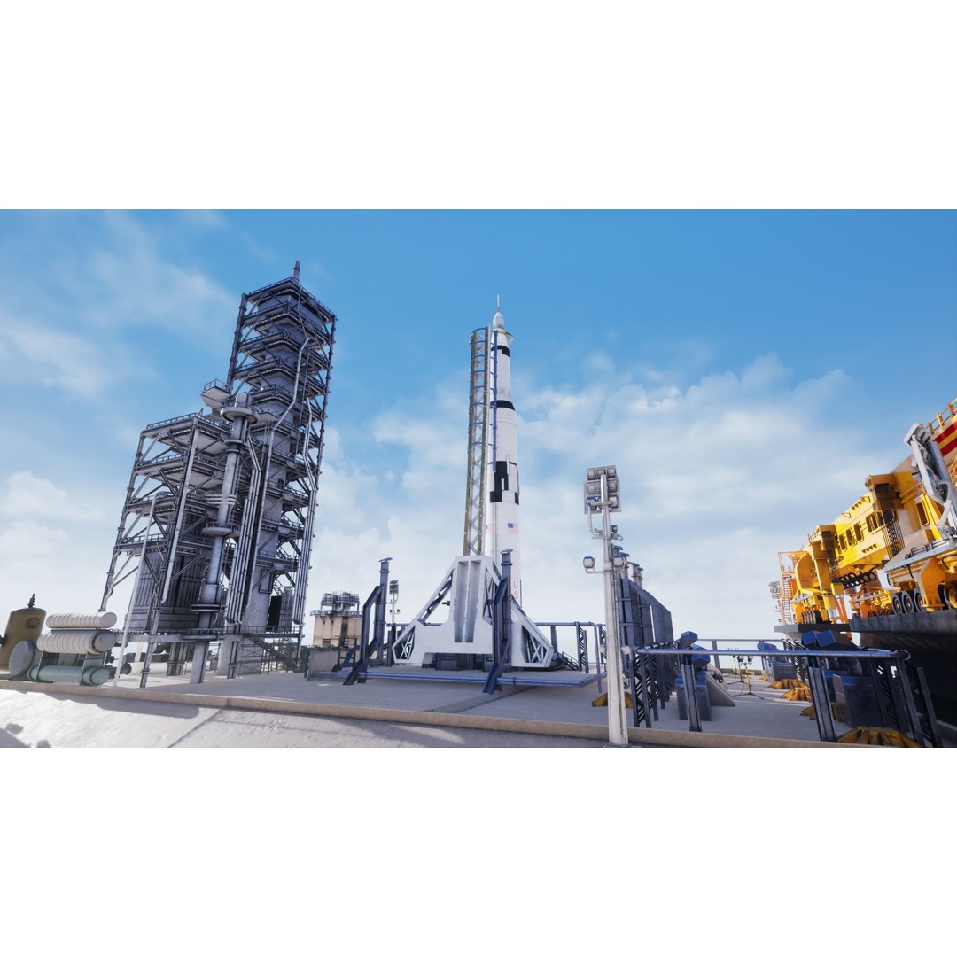 US Rocket Launch 3D Model – Low Poly PBR Environment, FBX - View 17
