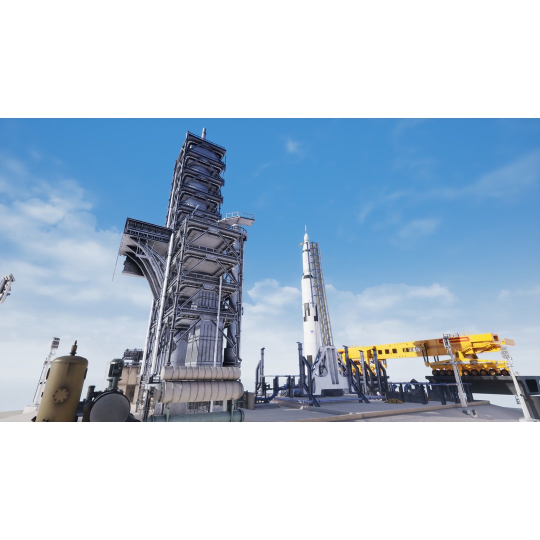 US Rocket Launch 3D Model – Low Poly PBR Environment, FBX - View 18