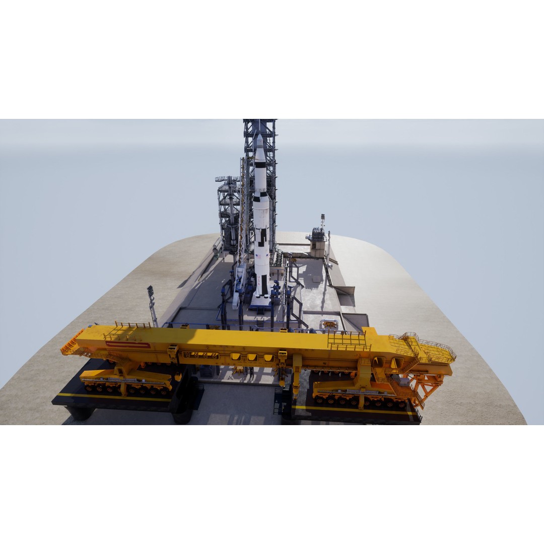 US Rocket Launch 3D Model – Low Poly PBR Environment, FBX - View 8