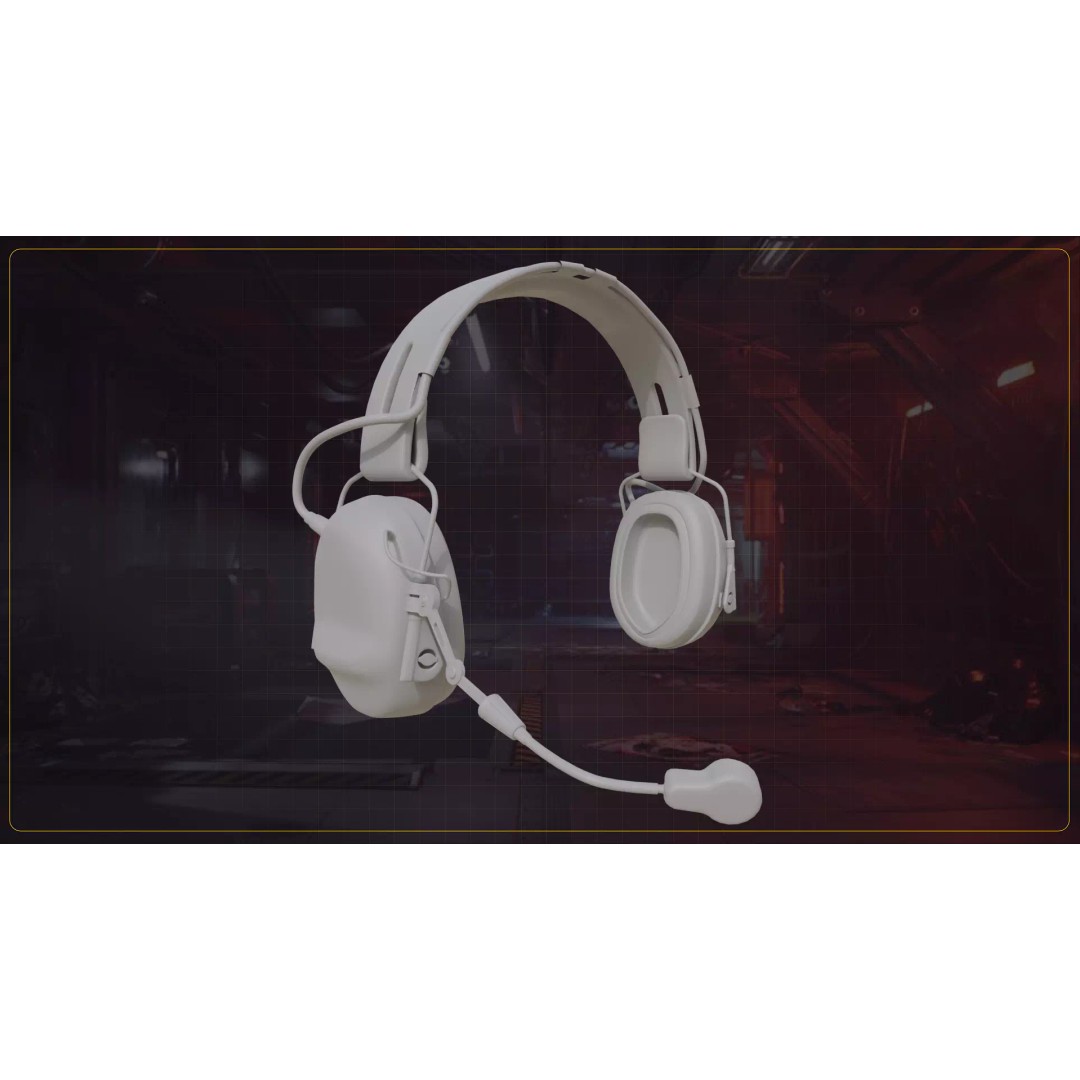 Tactical Headphone 3D Model – Low Poly Game Asset, FBX, PBR Textures - View 16