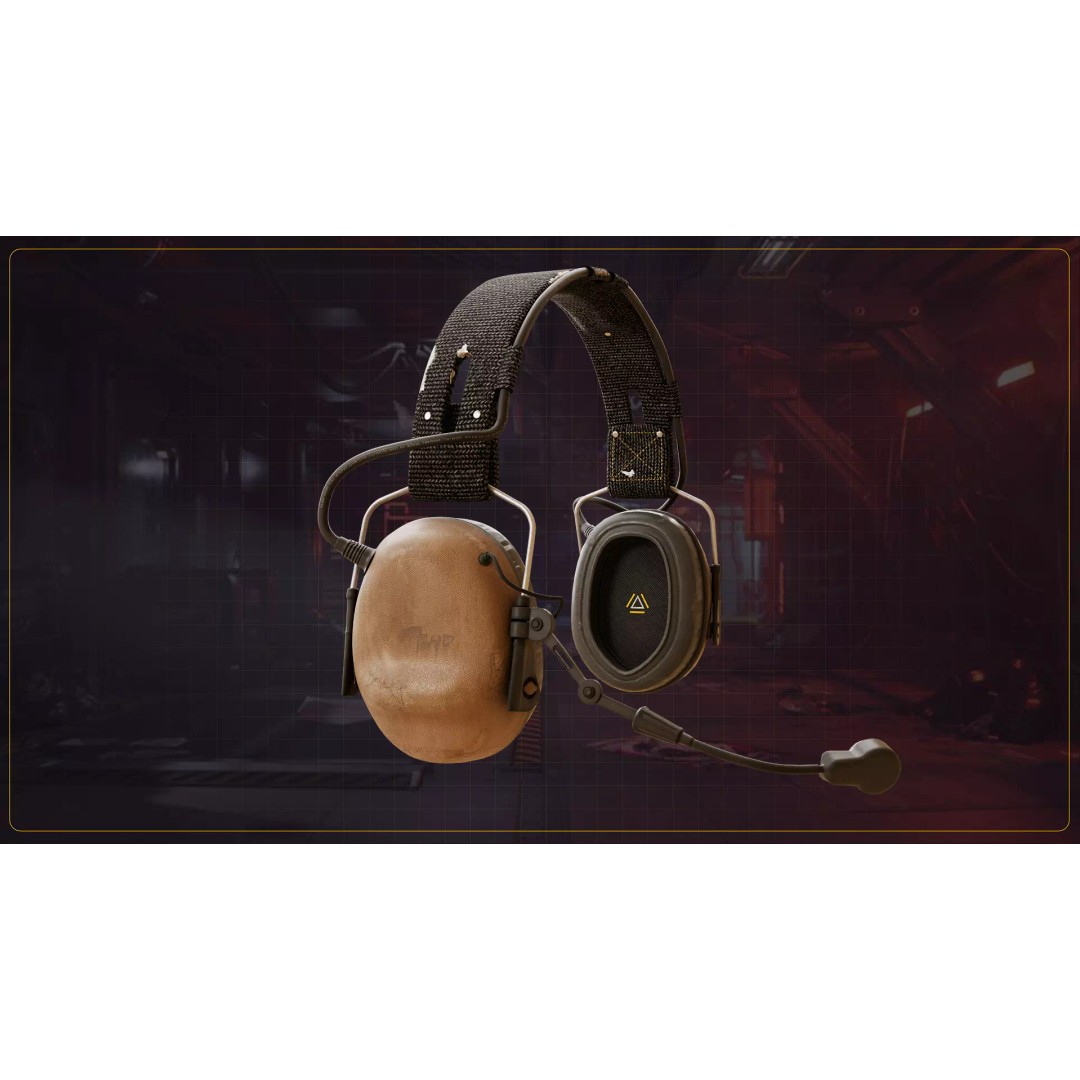 Tactical Headphone 3D Model – Low Poly Game Asset, FBX, PBR Textures - View 4