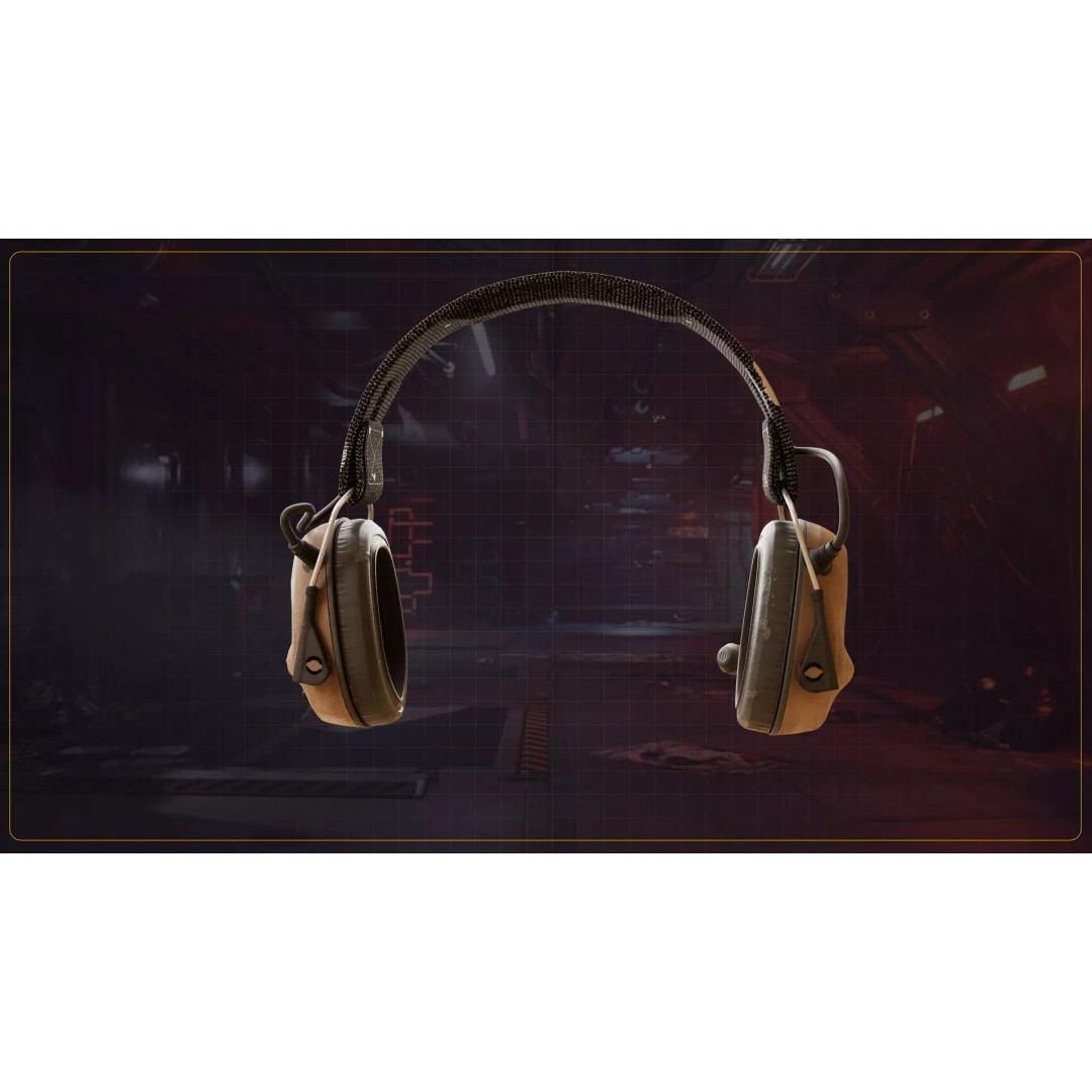 Tactical Headphone 3D Model – Low Poly Game Asset, FBX, PBR Textures - View 9
