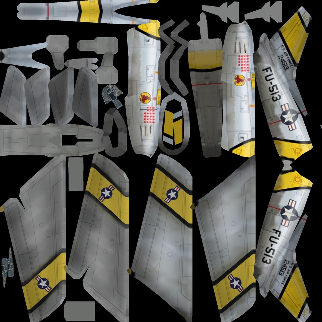 North American F-86 Sabre 3D Model – Low Poly Rigged Aircraft, FBX