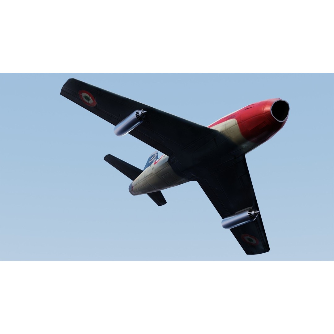 North American F-86 Sabre 3D Model – Low Poly Rigged Aircraft, FBX - View 14