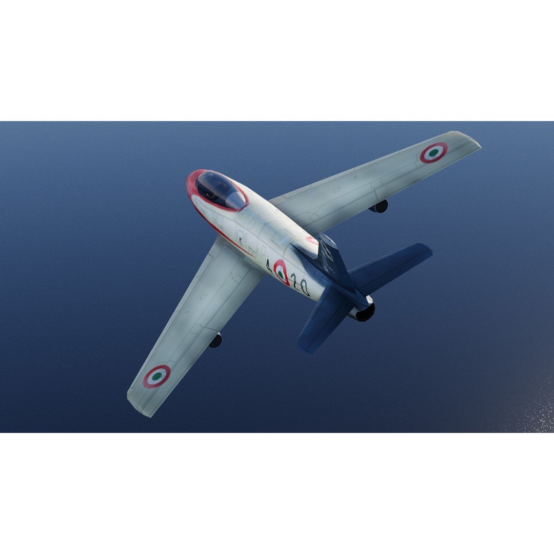 North American F-86 Sabre 3D Model – Low Poly Rigged Aircraft, FBX - View 17