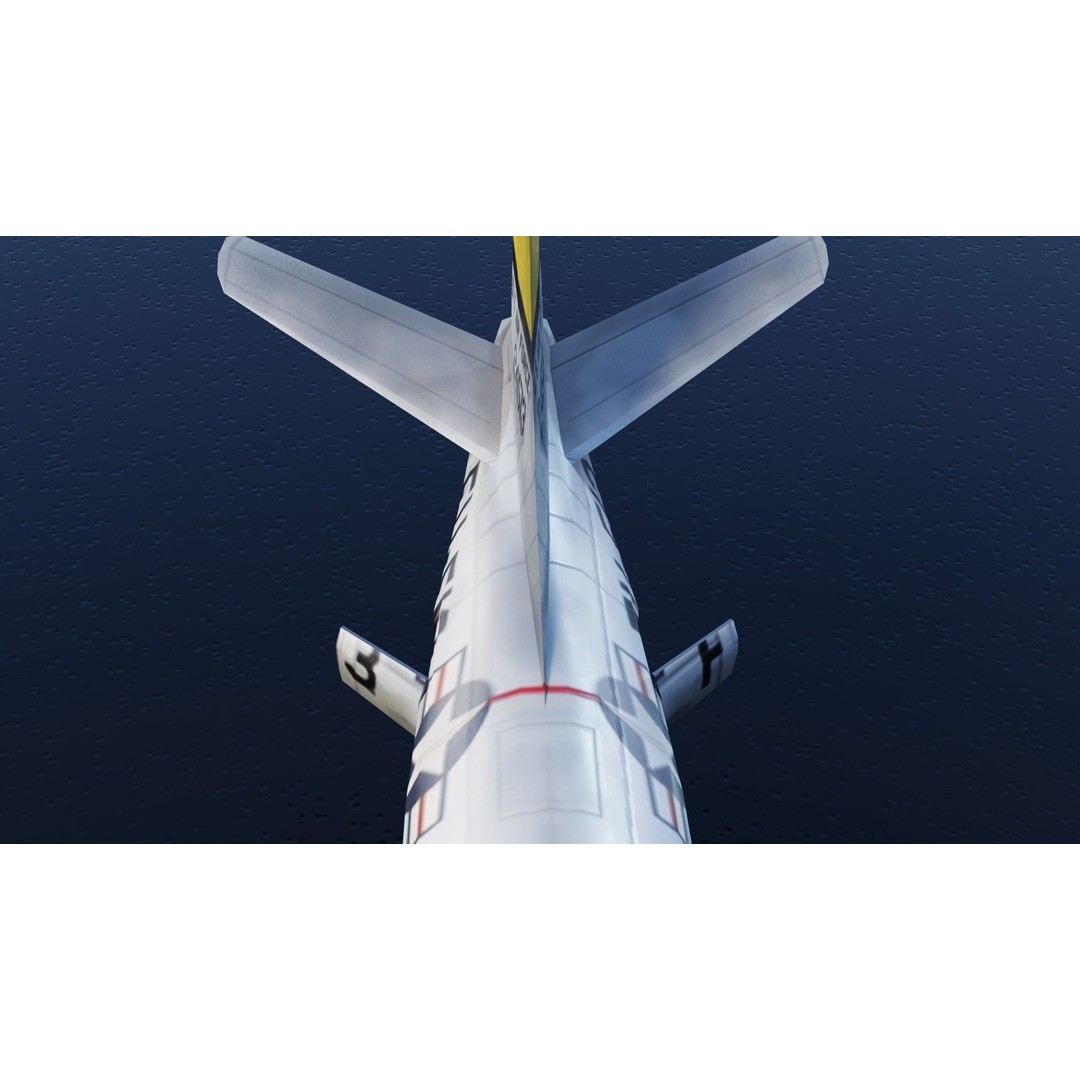 North American F-86 Sabre 3D Model – Low Poly Rigged Aircraft, FBX - View 27