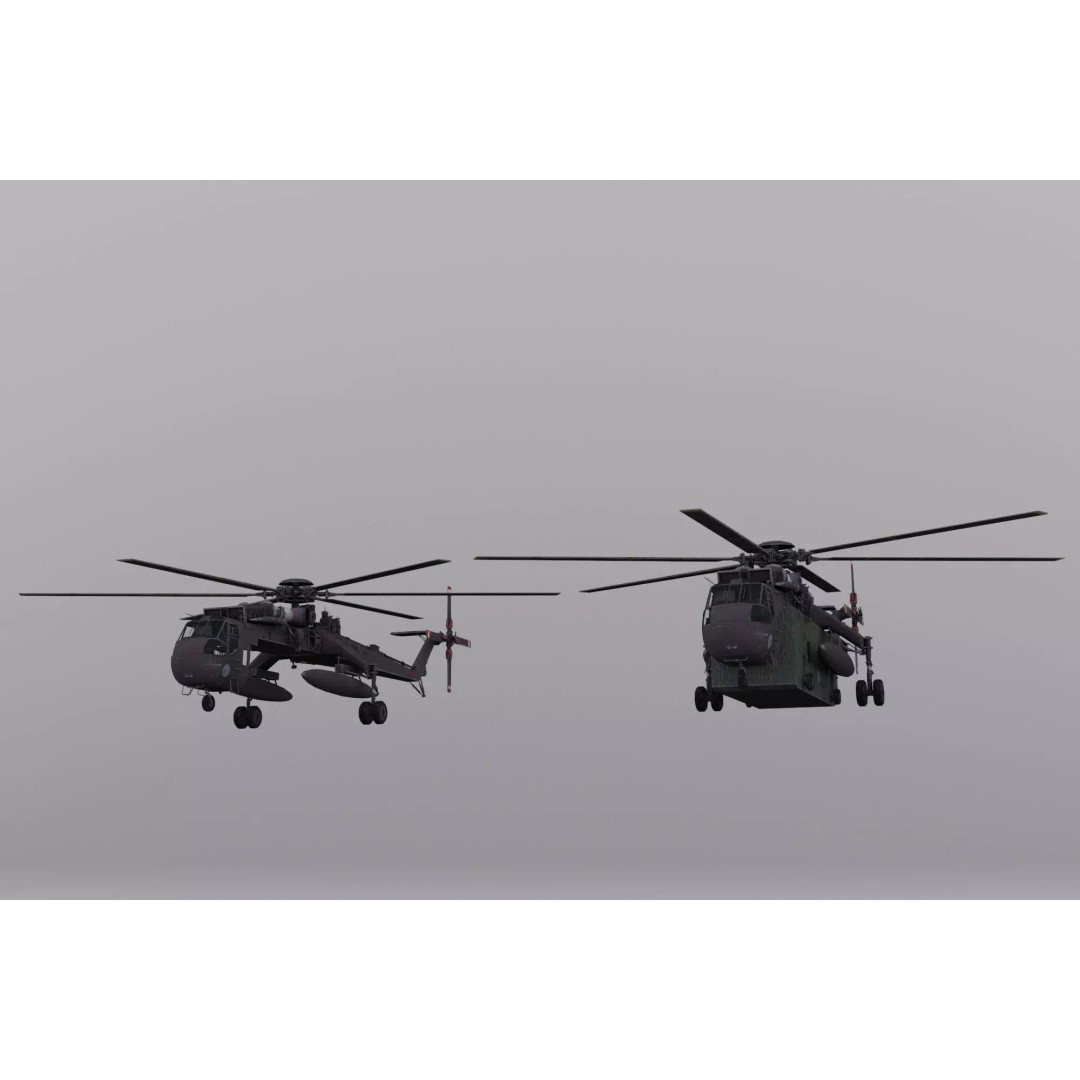 Sikorsky CH-54 Tarhe 3D Model – Low Poly Military Helicopter, FBX - View 7