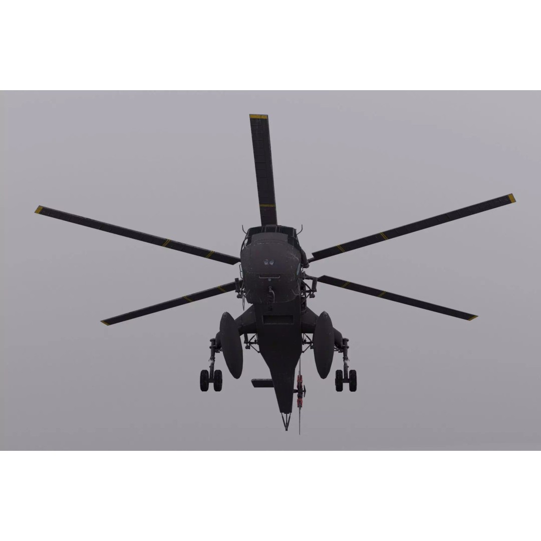Sikorsky CH-54 Tarhe 3D Model – Low Poly Military Helicopter, FBX - View 8