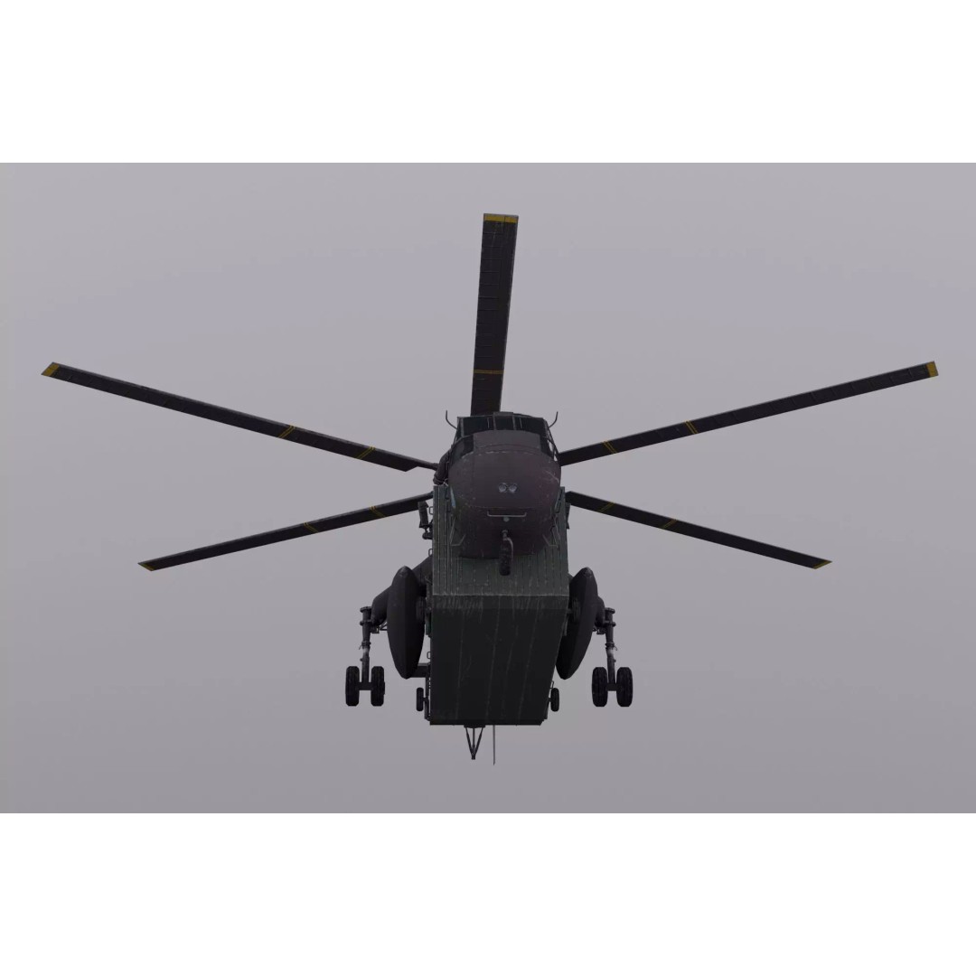 Sikorsky CH-54 Tarhe 3D Model – Low Poly Military Helicopter, FBX - View 9