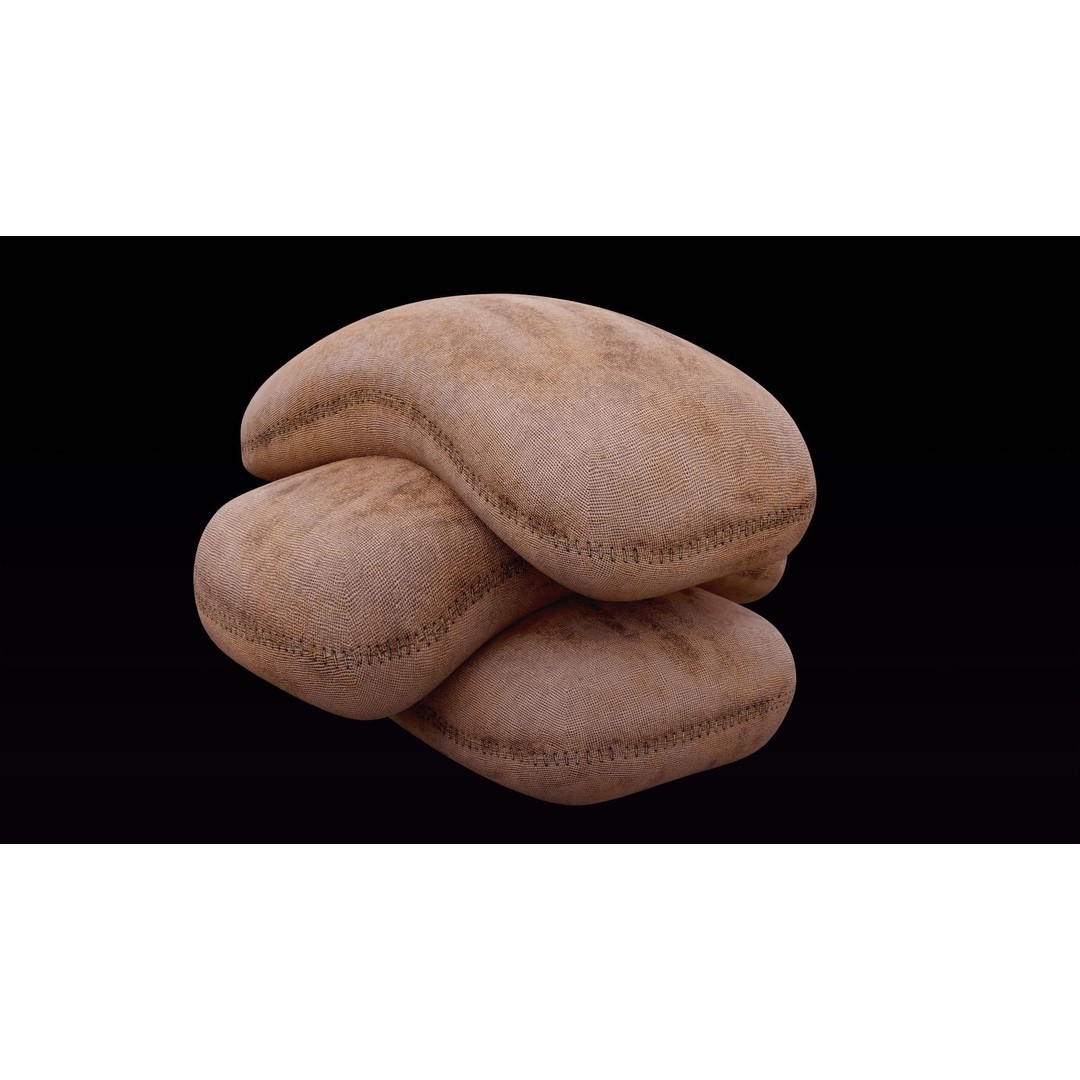 Burlap Sacks 3D Model – Low Poly PBR Game Asset, FBX, Blender - View 14