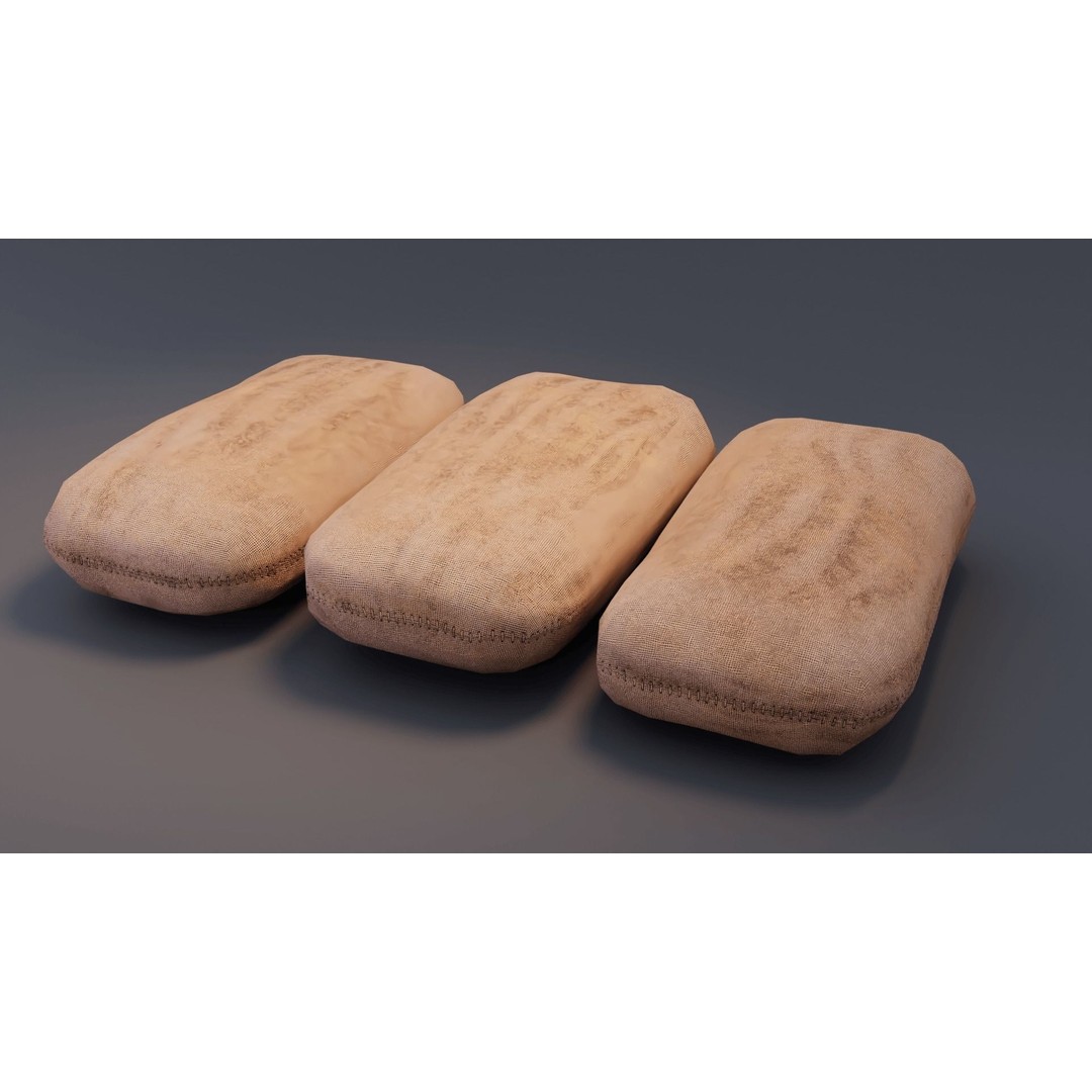 Burlap Sacks 3D Model – Low Poly PBR Game Asset, FBX, Blender - View 7