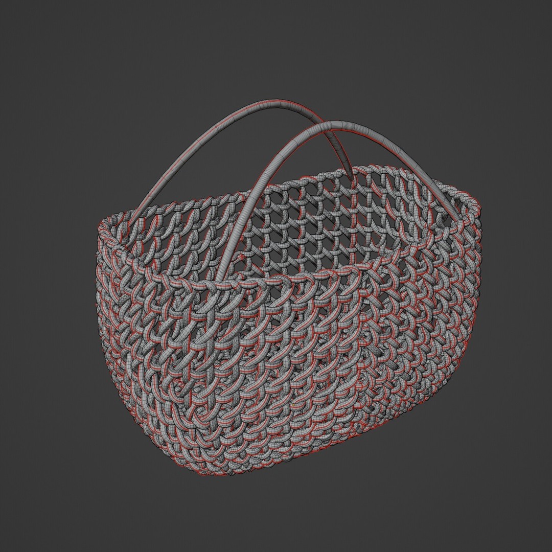 Woven Basket 3D Model – Mid Poly PBR Asset, Blender, FBX, OBJ